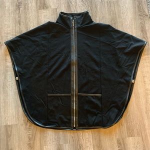 joseph ribkoff Cape Jacket Poncho Leather trim Sz8